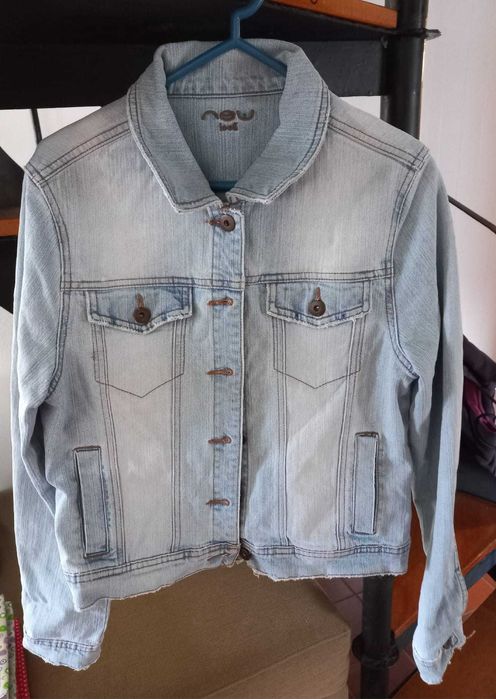 casaco de ganga clara New Look