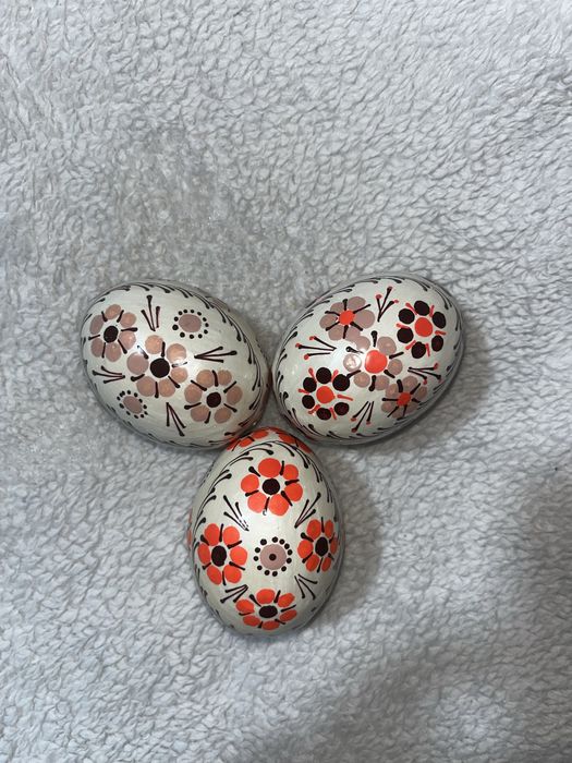 Писанки деревяні з квіточками авторські