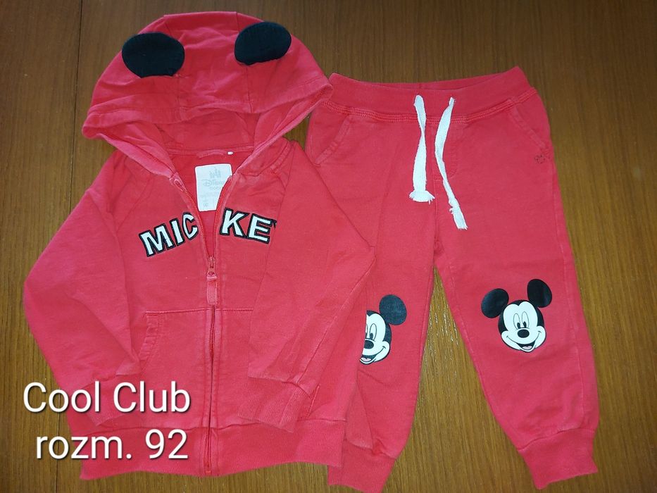 Zestaw Disney Mickey, dres, koszulka, spodnie, body, rozmiar 92