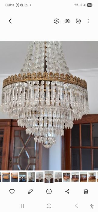 Lustre Antigo Cristal de Boémia Anos 50 - Peça de Luxo Única