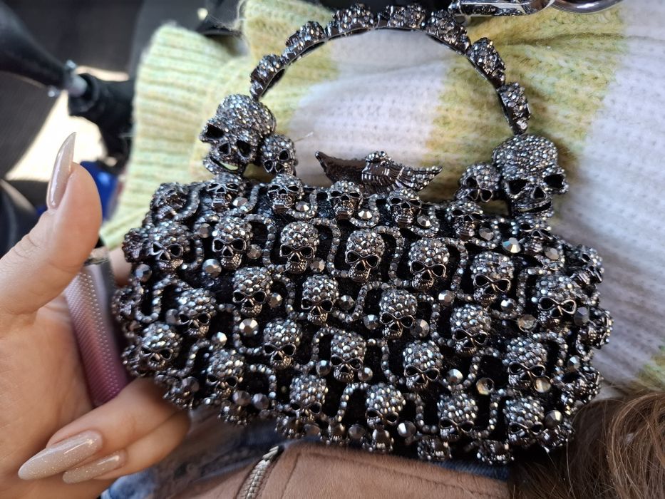 Ретро клатч женский черепа