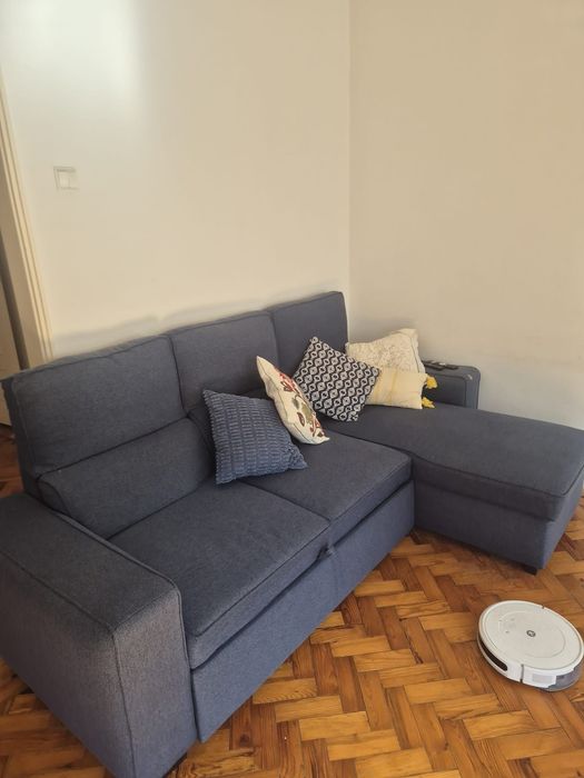 Sofá de Três lugares com chaise Semi-Novo em perfeito estado