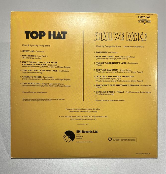 Вініл Fred Astaire Ginger Rogers Top Hat UK 1974 EMI NM з колекціі