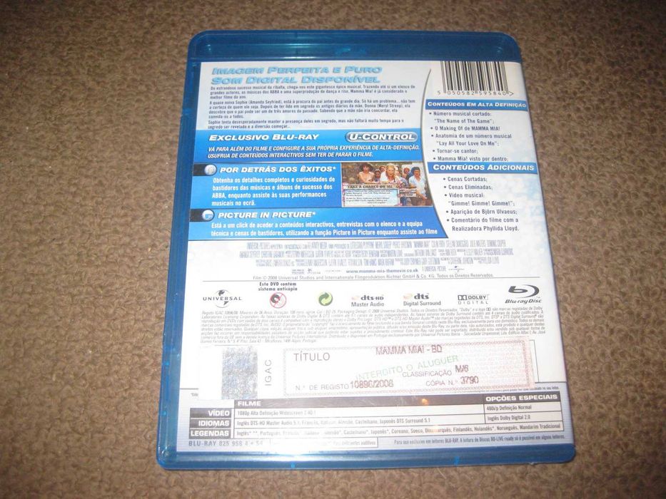 Blu-Ray "Mamma Mia!" com Meryl Streep