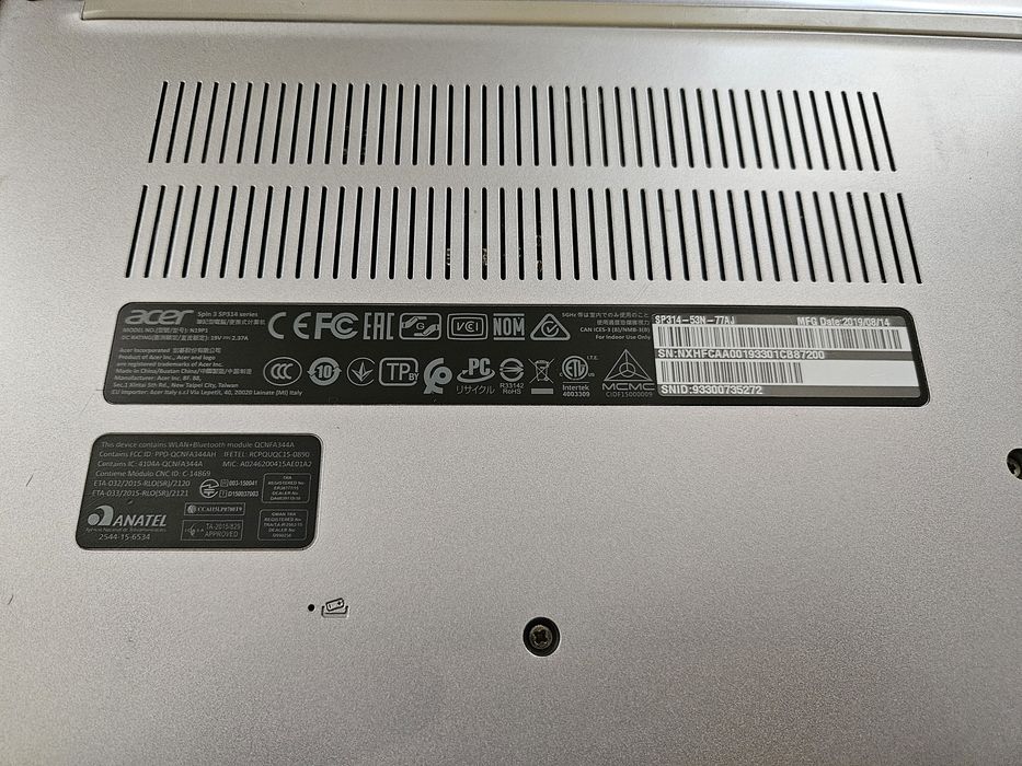 Ноутбук-трансформер Acer Spin 3 (i7-8565U, 16GB RAM, сенсор + стилус) БЕЗ SSD