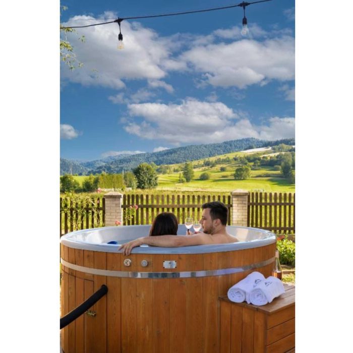 BALIA DO SAMODZIELNEGO MONTAŻU Z PIECEM HYDROMASAŻEM | zrób to sam DIY bania ogrodowa | wkład okrągły 200 cm zrob jacuzzi Zestaw balii majsterkowicza