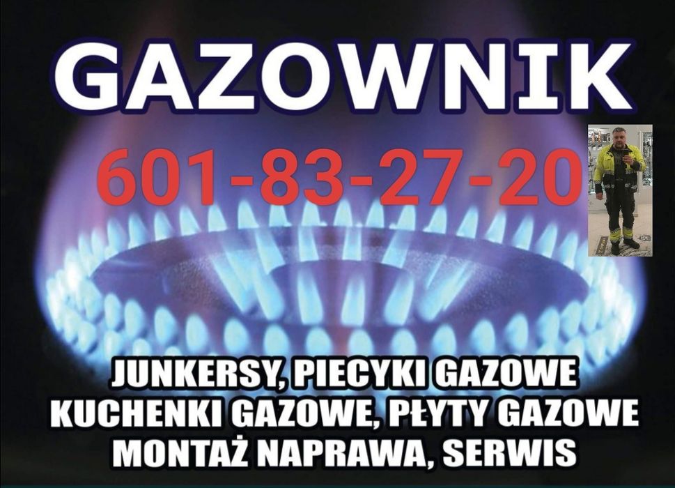 Gazownik Naprawa junkersów Serwis Montaż kuchenek gazowych