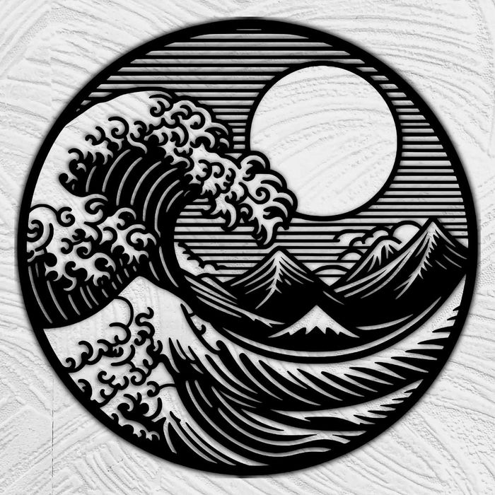 Great wave of kokanow Ozdoba naścienna Panel ozdobny