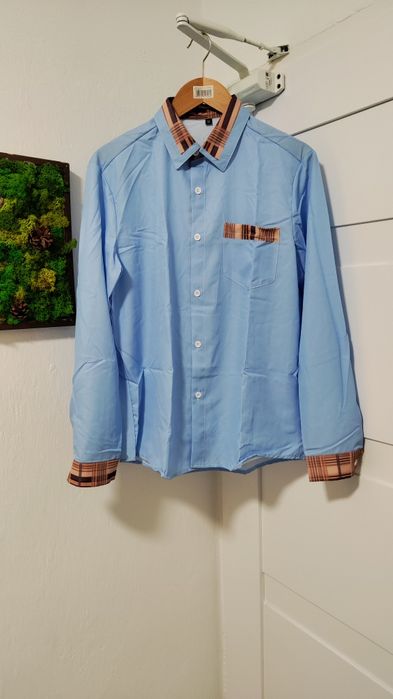 koszula męska z długim rękawem jasnoniebieska