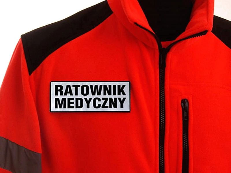 Polar ratowniczy FLUO z kompletem odblaskowych emblematów na rzep (XXL