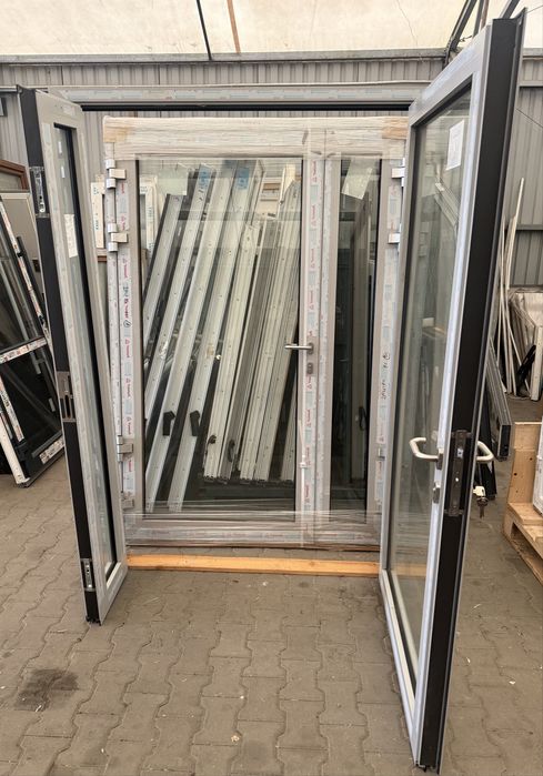 Drzwi nowe Aluminiowe p.poż. dwuskrzydłowe Yawal 150 x 212