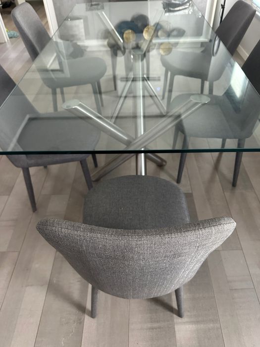 Conjunto mesa vidro