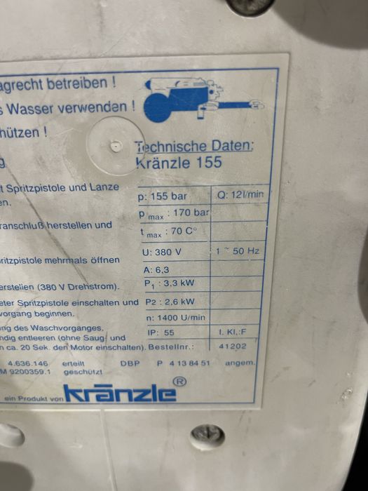 Kranzle 160 kranzle 155 мийка високого тиску