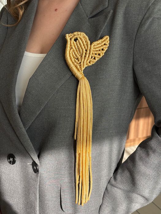 Брошка макраме, прикраса, аксесуар