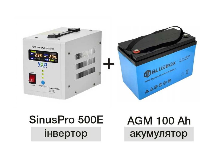 Комплект ДБЖ ИБП для котла -безперебійник інвертор + акумулятор 100 Ah