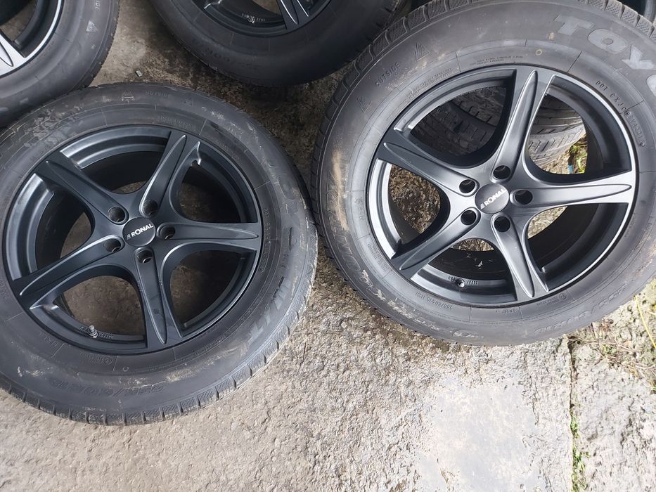 R18 диски Ronal 5×114,3  чорні стан нових 4диски. R18