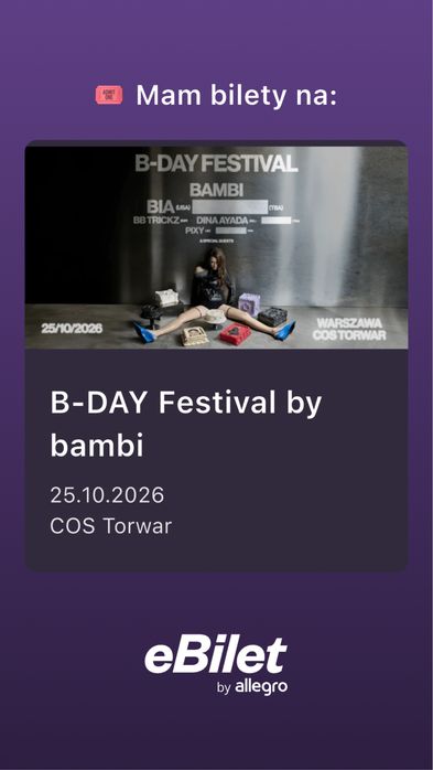 Bilet na koncert Bambi