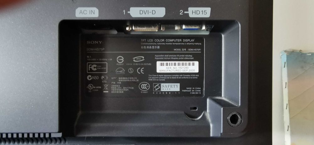 Sony sdm-HS75P TFT LCD64585704231809123