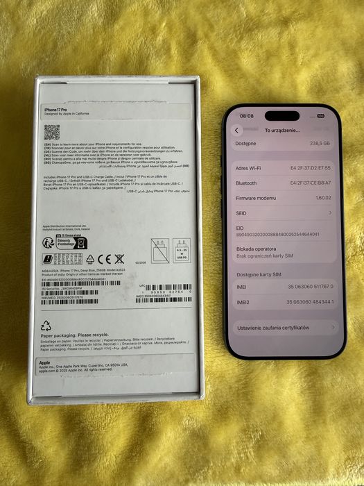 Iphone 17 pro 256GB idealny stan, gwarancja