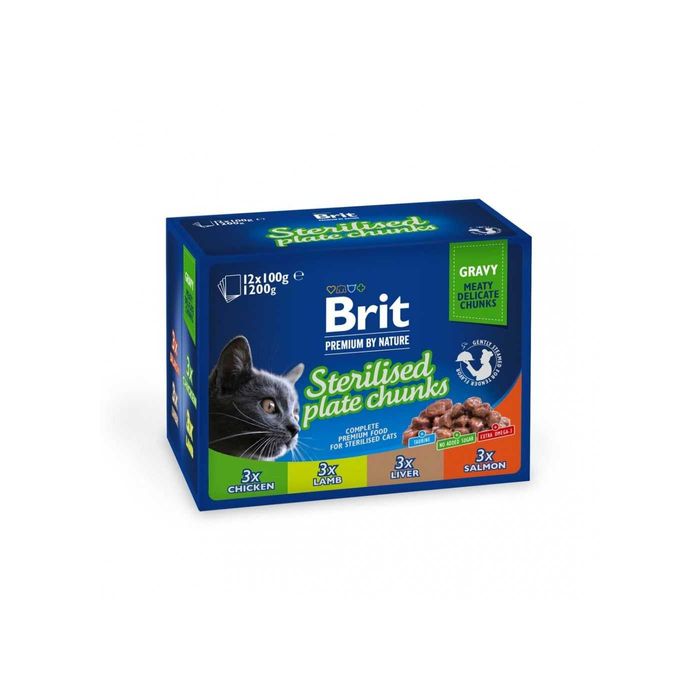 АКЦИЯ! 12 шт. 260 грн. Влажный корм для котов Brit Premium Sterilised