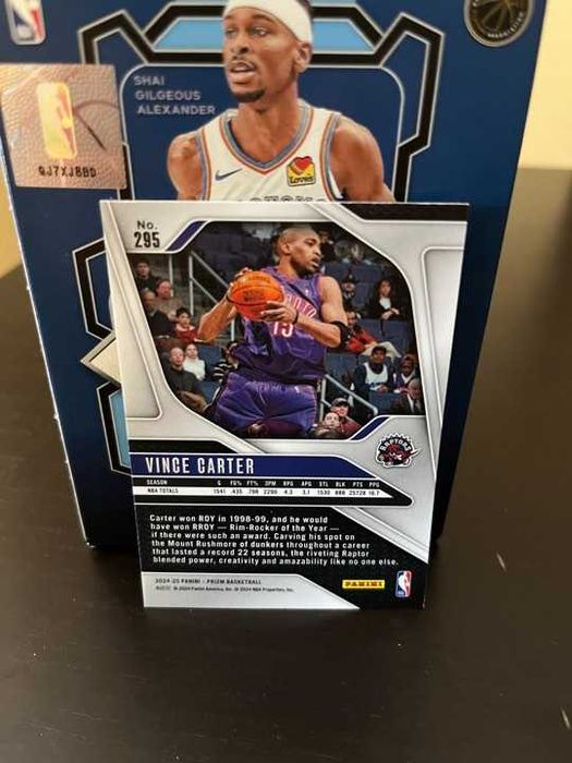 Vince Carter Legends #295 – Panini Prizm 2024-25 – Toronto Raptors