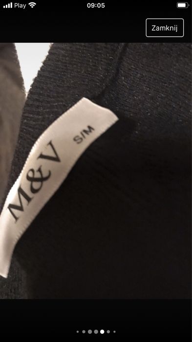 Sweter czarny danski  długa wersja  M&V t. S/M nowy