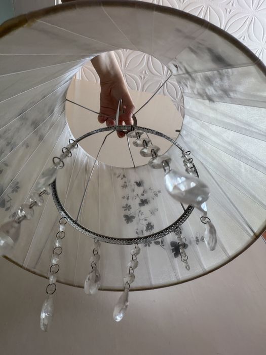 Elegancki dwuczęściowy abażur / klosz do lampy z kryształkami