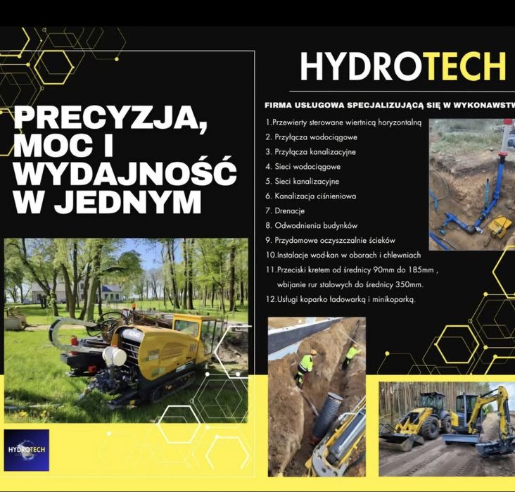 Przewierty sterowane HDD .Przeciski kretem.Przyłącza wod-kan.Budowa sieci przesyłowych