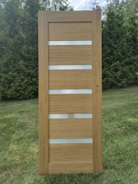 Drzwi drewniane bezprzylgowe dębowe, futryny regulowane KAŻDY WYMIAR