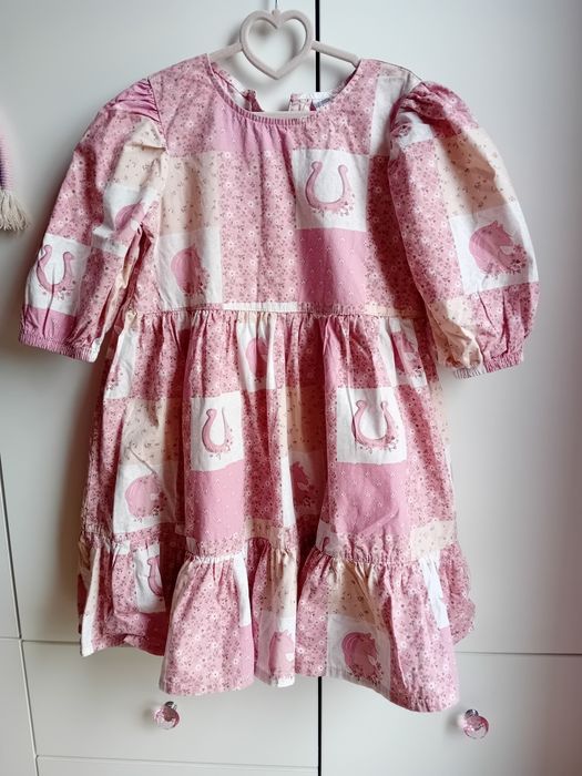 Sukienka 122 pepko różowe koniki