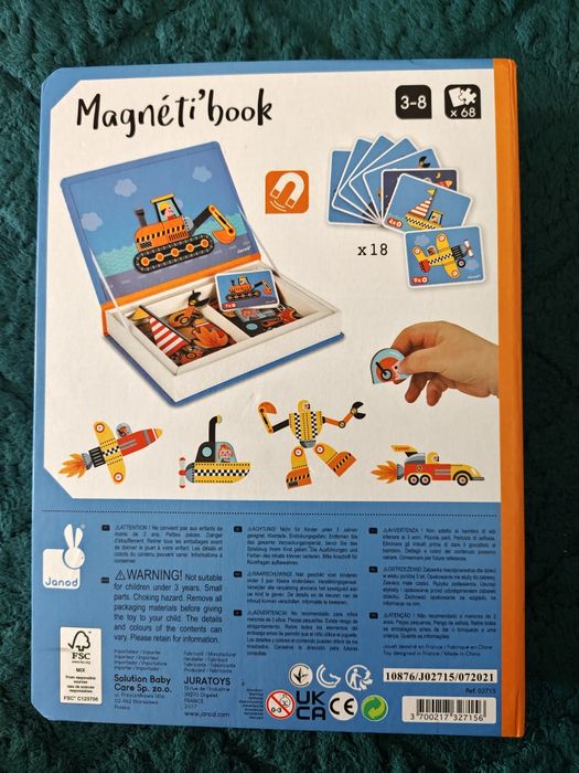 Magnetyczna Układanka Pojazdy Janod Magneti book 3-8 lat puzzle magnetyczne