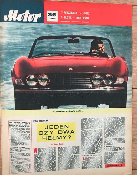 Tygodnik '' Motor ''  Nr ( 906 ) 1969 Warszawa