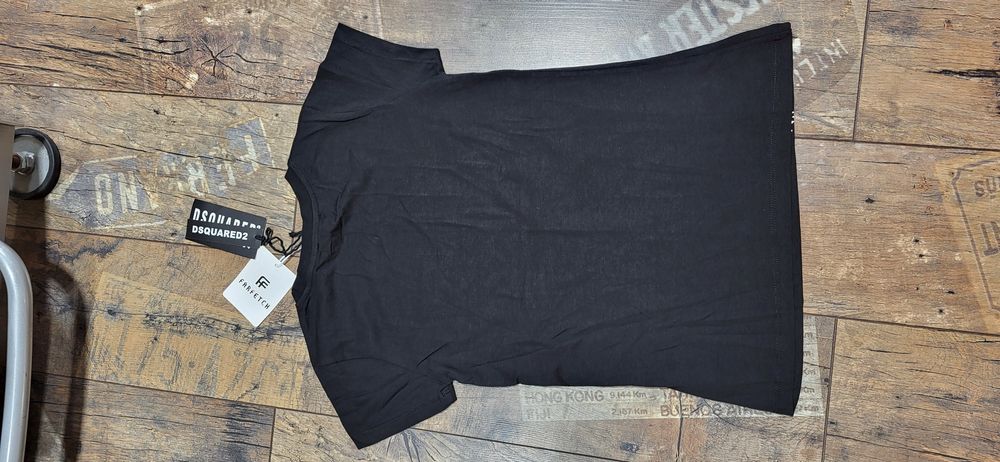 Dsquared2 icon czarna damska koszulka bawełna premium S