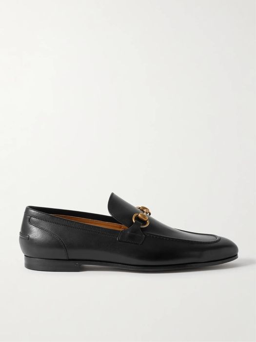 Gucci Mokasyny Buty Czarne Męskie Jordaan Horsebit 45 29 cm Jak Nowe