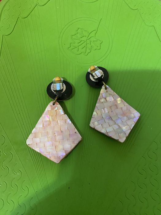 Серьги  - Клипсы Перламутор Винтаж