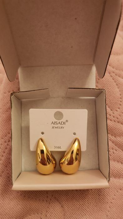 Kolczyki krople łezki 2,5cm ze stali chirurgicznej 
4