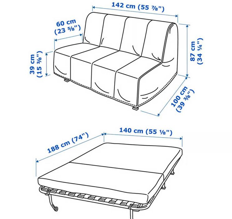 Sofá-cama IKEA LYCKSELE MURBO – Excelente estado