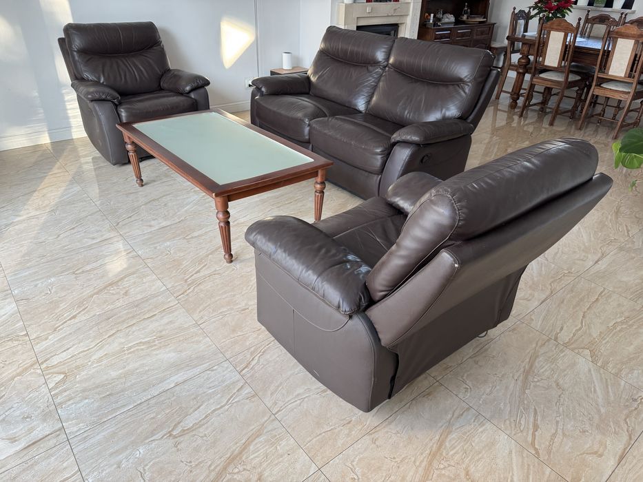 Komplet skórzany MARCO DOM | Funkcja Relaks | Boki po renowacji!