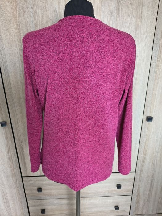 Ciemno różowy z dodatkiem czarnego cieńszy sweter rozmiar L/xl