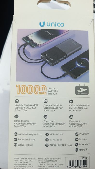 PowerBank com 4 cabos integrados