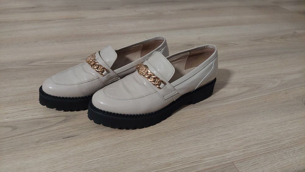 Buty skórzane jasny brąz