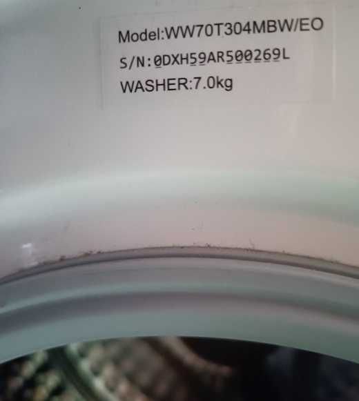 Pralka Samsung Slim WW70T304MBW/EO 7 kg wsadu 1400 obr/min- uszkodzona
