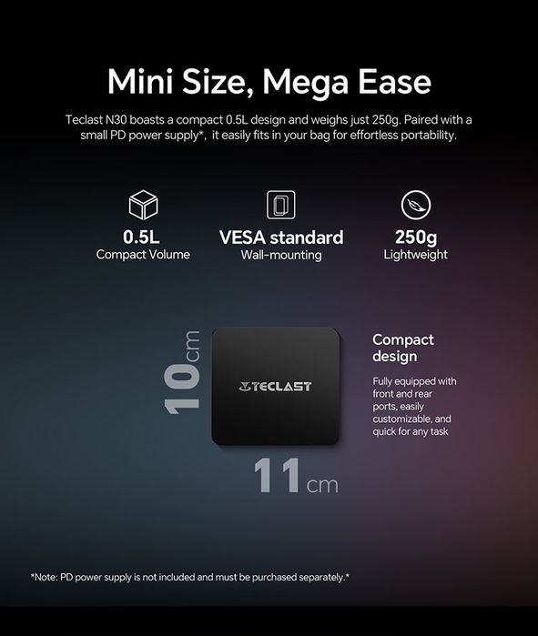 Міні ПК Teclast mini PC N30 (N150/16/512) Windows 11 (TL-112829)