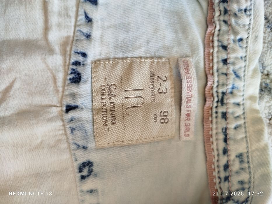 Elegancka koszula sprana ala jeans dżins lefties 98 2-3 lata