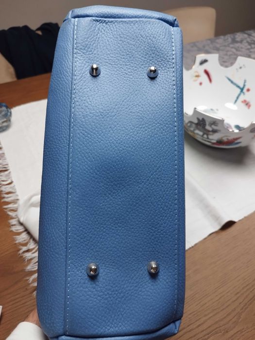 Carteira azul em pele como nova