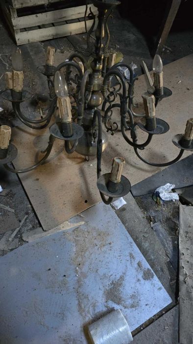 Wiszaca mosiezna lampa - lampa antyk staroć