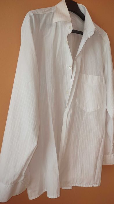 Męska klasyczna kremowa koszula w paseczki 37-38 M/L Witex Vintage