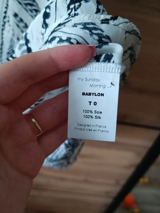 My Sunday Morning Babylon 100% Silk Jedwabna Tunika Sukienka T0 uni Francja