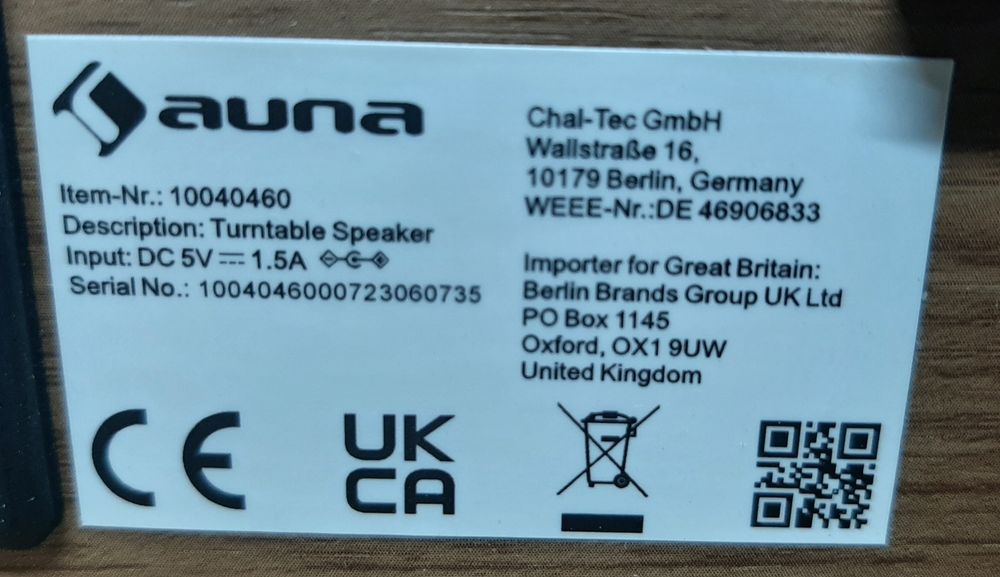 Проигрыватель Auna Berklee TT Play