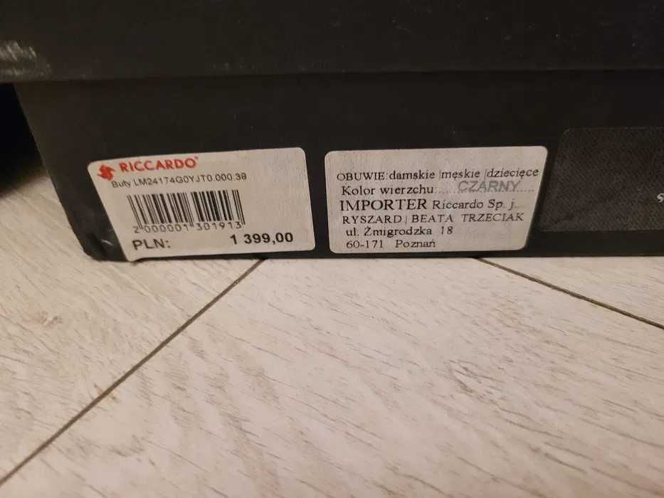 Buty Botki Love Moschino czarne serduszko 38/39 skóra naturalna